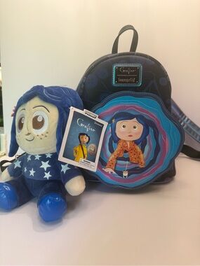 NWT Loungefly Coraline Glow In The Dark Other Tunnel Backpack with Plushie